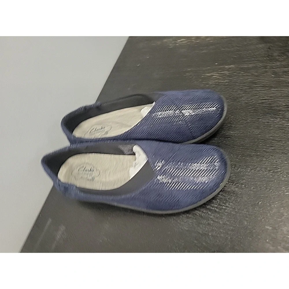 Clarks Cloudsteppers Sillian Jetay Blue Slip On Flat Shoes Womens 7 261132424045